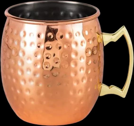 Hammered copper-tone mug