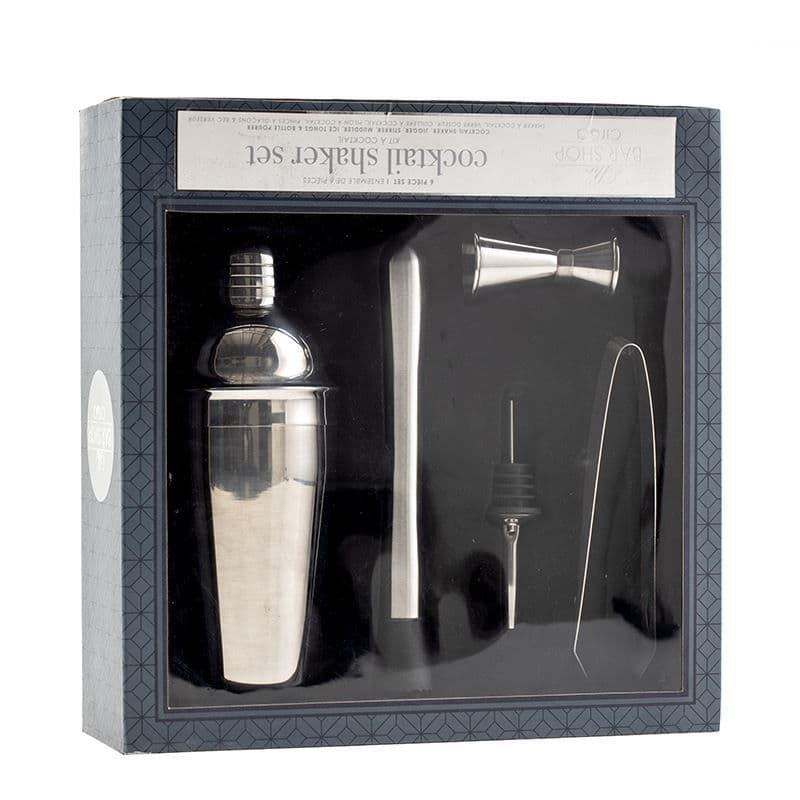 6-Piece Flocked Cocktail Shaker Set With Built-in Strainer & Leak-proof Design