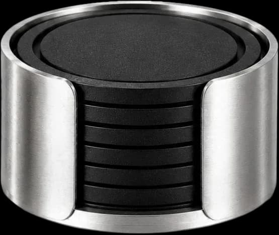 Silver-tone coaster holder