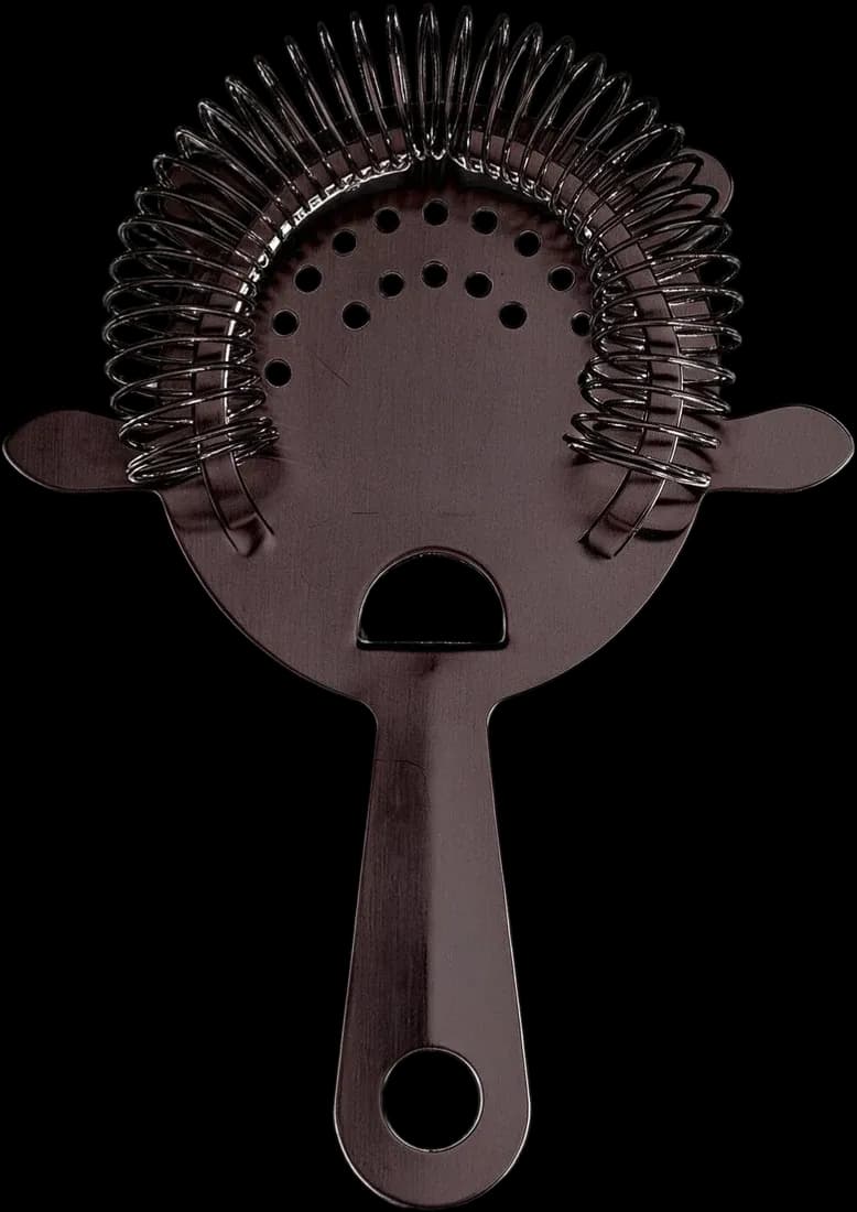 Black short-handle strainer