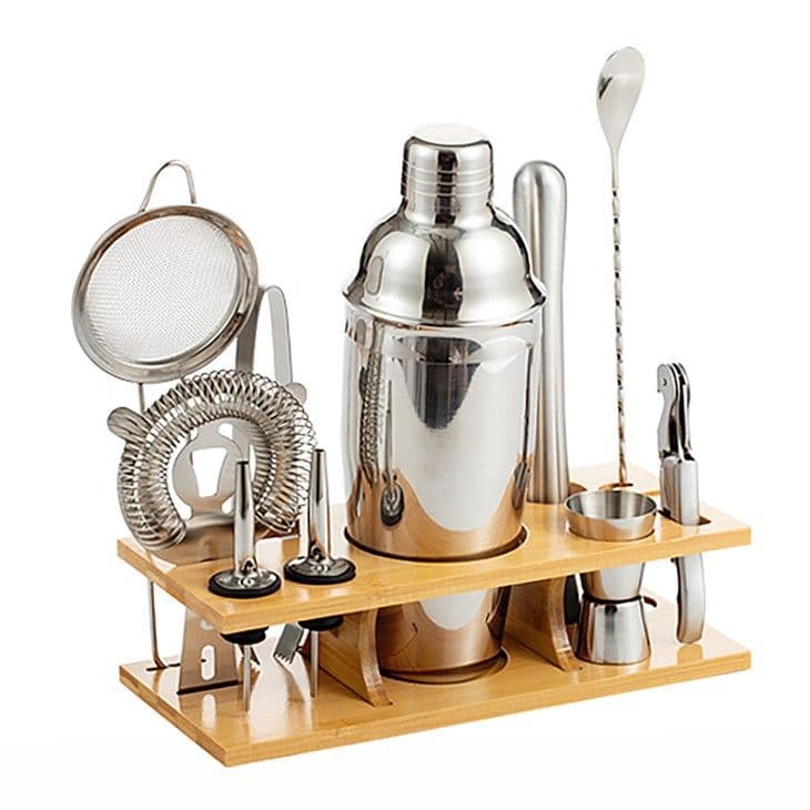 Two-Tier Bamboo Rack Cocktail Set