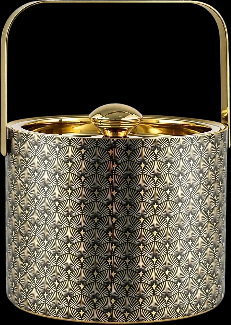 Patterned gold-tone ice bucket