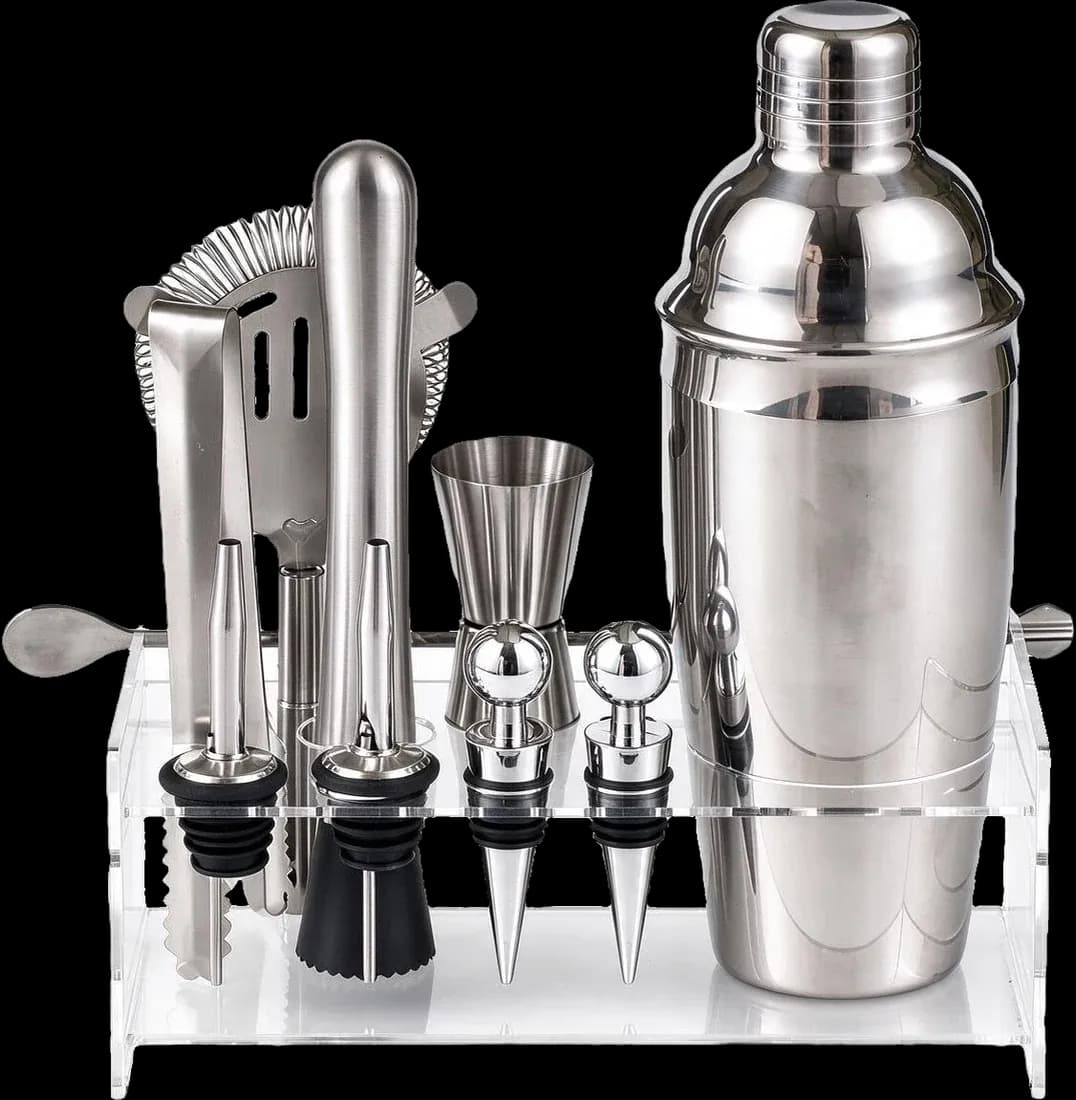 Silver-tone display stand set