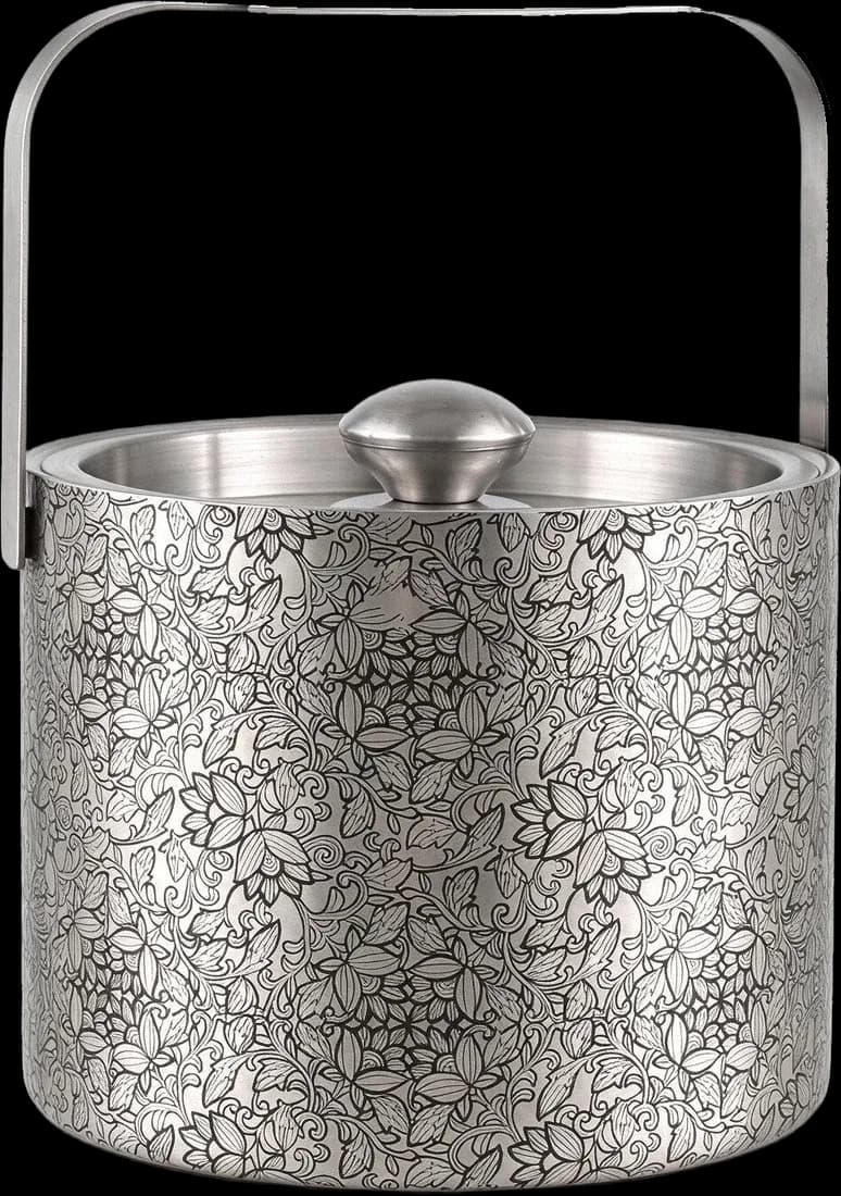 Textured silver-tone ice bucket
