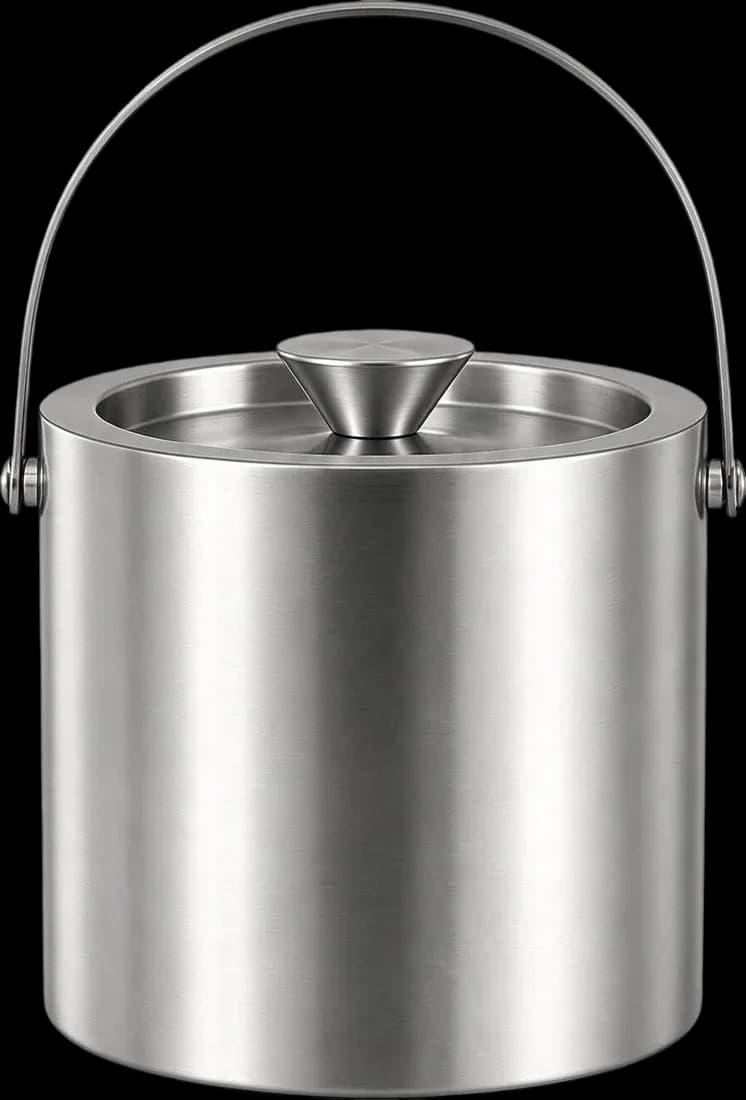 Silver-tone handled ice bucket
