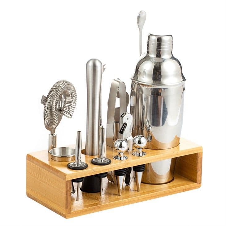 Cocktail Set with Bamboo Stand