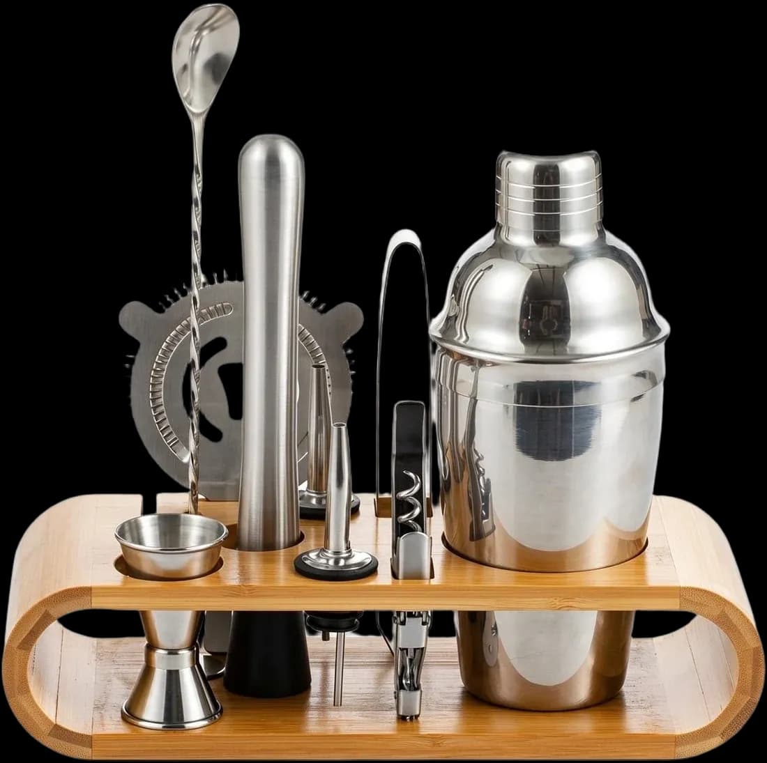 Rounded open-frame stand set