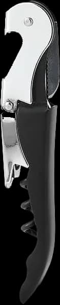 Black-handle waiter corkscrew