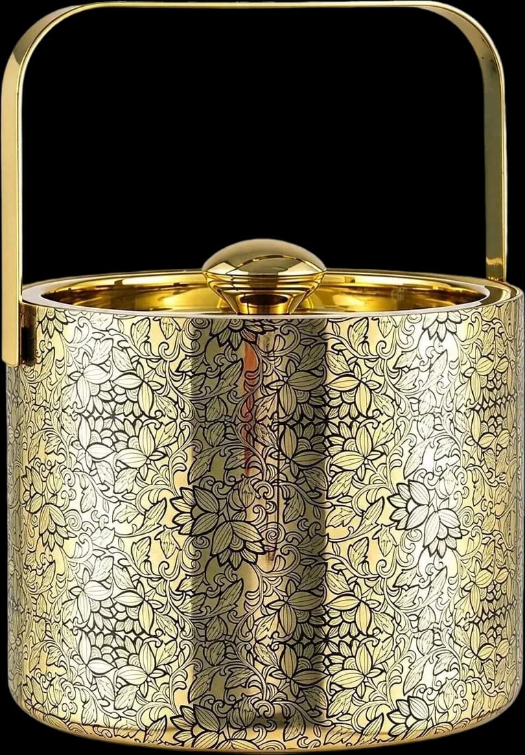Textured gold-tone ice bucket