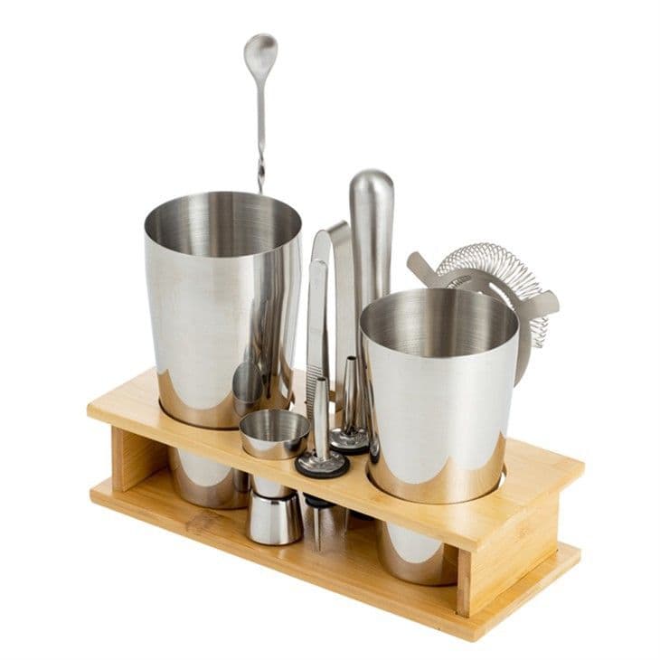 Cocktail Set with Bamboo Stand