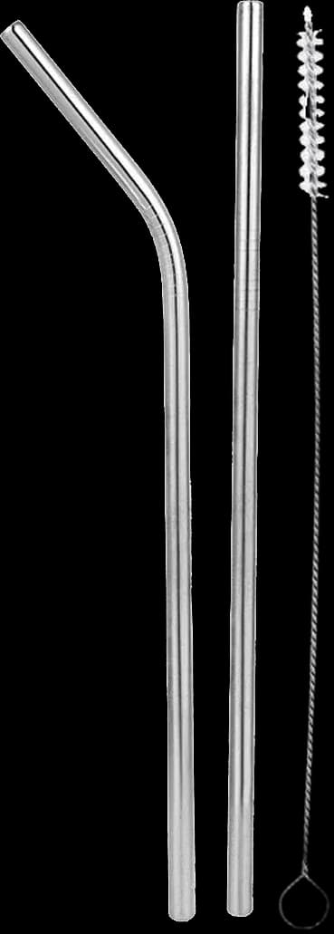 Mixed straws and cleaning brush