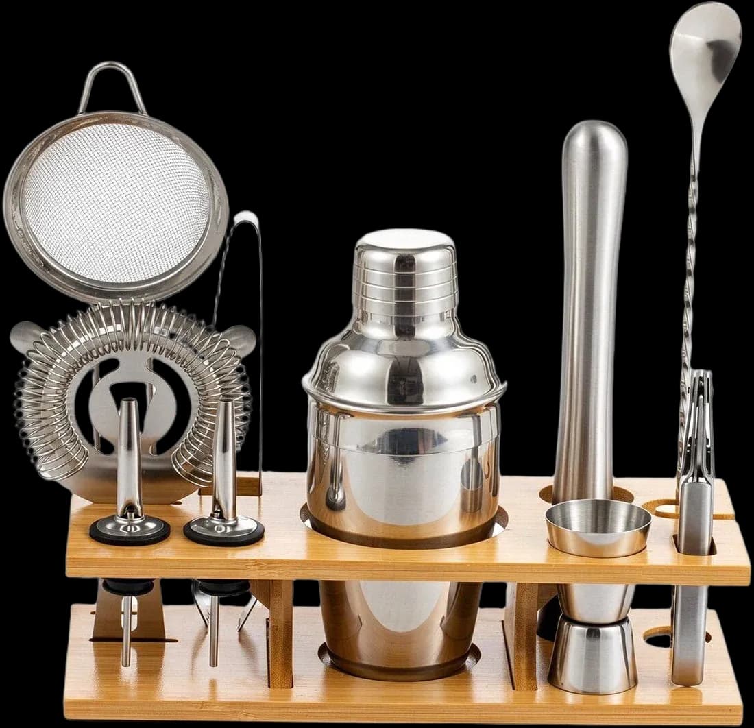 Mixing glass rectangular stand set