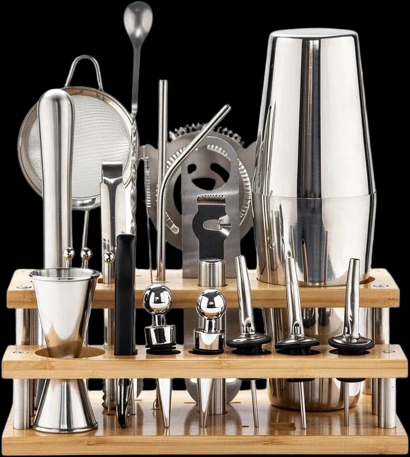 Tin shaker stand set